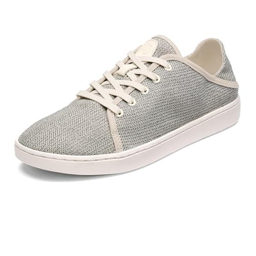 OLUKAI Pehuea Li Women's Lace-Up Sneakers, Casual Everyday Shoes with Drop-in Heel, Lightweight & Breathable Mesh Design, All-Day Comfort & Support, Tapa/White Sand, 9