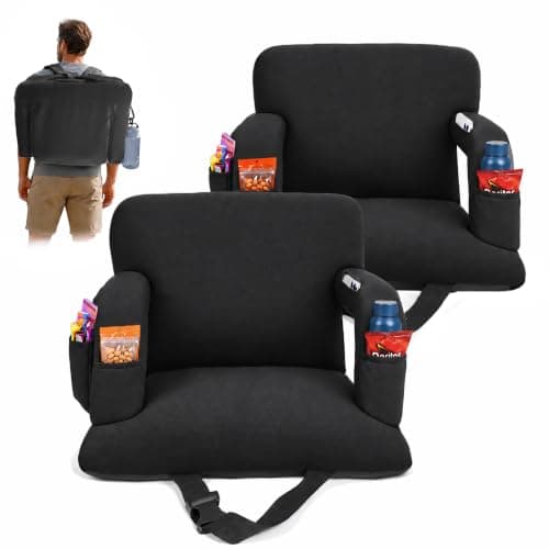 Aeenoo 22.5” Stadium Seats with Back Support Wide for Bleacher, 1 Pack | Bleacher Seats with Back Support and Cushion, 6-Position Reclining Bleacher Chairs for Football & Baseball — image 1