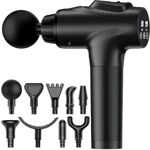 APHERMA Massage Gun, Muscle Massage Gun for Athletes Handheld Electric Deep Tissue Back Massager, Percussion Massage Device for Pain Relief with 30 Speed Levels 9 Heads Black — image 1