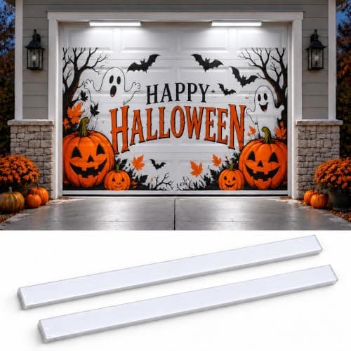 2-in-1 Garage Door Christmas Lights, LED Garage Door Lights for 7x8FT Christmas Covers, Plug-in Decorative Lighting, Easy Installation, Soft White Light for Magnets & Banners (Cover Not Included) — image 1