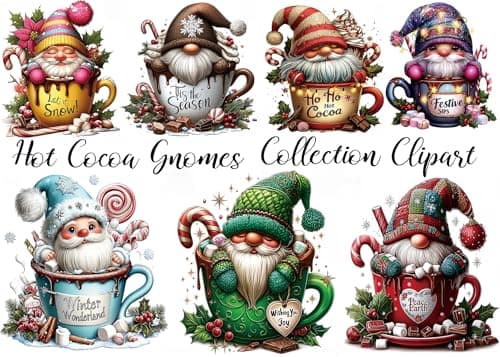 Christmas Hot Cocoa Gnome Puzzles for Adults 1000 Pieces Colorful Xmas Holiday Winter Santa Claus Art Jigsaw Puzzle Impossible Hard Difficult Challenging Puzzles as Family Game — image 1