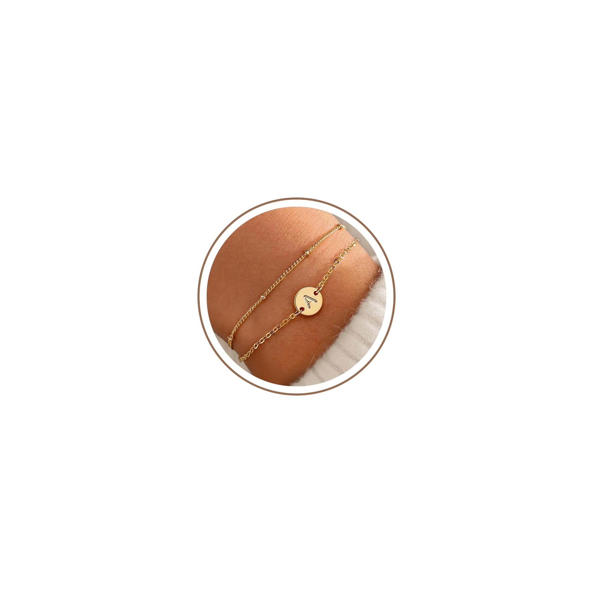 18K Gold Plated Initial Bracelets for Women Jewelry Gifts Trendy