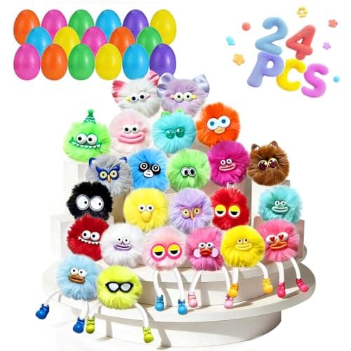 Prefilled Easter Eggs,Easter Basket Stuffers - 24 Pack,Fun Plush Bulk Gift Filled Easter for Kids
