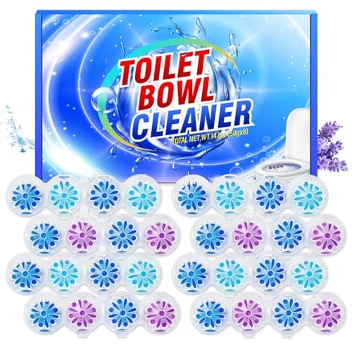 SCENTORINI 4-in-1 Toilet Bowl Cleaner Rim Hanger, Hanging Automatic Toilet Bowl Freshener, 4 Ocean & 4 Lavender Scent, Toilet Bowl Cleaning Balls Long-Lasting up to 30 Days