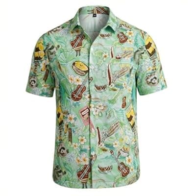 YARBCEN Hawaiian Shirt for Men Tropical Beach Shirts Vacation Short Sleeve Button Down Shirt with Pockets