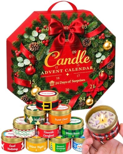 Candle Advent Calendar 2026, 24-Day Scented Candle Gift Set for Women | 100% Natural Soy Wax, 24 Different Fragrances, Daily Scent Surprises, Christmas Decor and Gifting — image 1