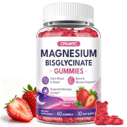 Magnesium Bisglycinate Gummies 400mg High Absorption Magnesium Bisglycinate Chelate, Supports Sleep, Relaxation, Muscle & Nerve Health,Sugar Free Strawberry Flavor 60 Gummies — image 1