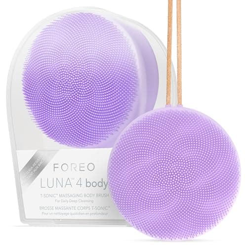 FOREO LUNA 4 body- Body Brush- Whole Body Skin Care - Exfoliating Body Scrubber- Enhances Absorption of Lotion Actives- Premium Lymphatic Drainage Skincare Tool- Waterproof -USB-Rechargeable- Lavender