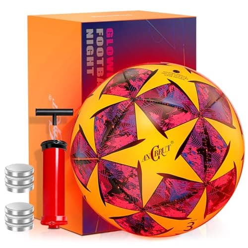 ANCBRUT Size 3 Light Up Soccer Ball Glow in The Dark Toy Ball Christmas Birthday Sports Gifts for 3-15+ Boys, Girls, Teens, Indoor/Outdoor Night Games, Includes with Pre-Installed Batteries & Pump