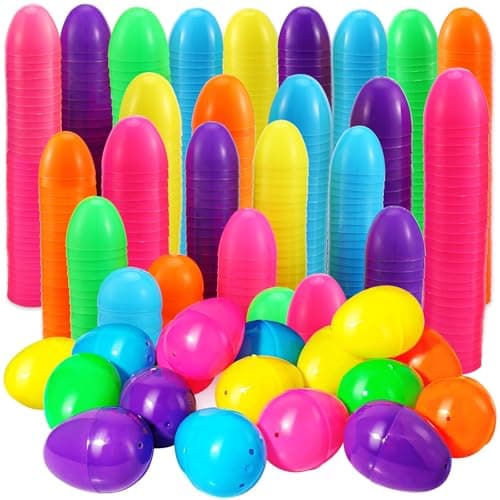 Abakuku 2000Pcs Easter Eggs,2.35" Assorted Bright Colors Plastic Easter Eggs for Easter Hunt,Easter Themed,Decorations,Basket Stuffers Fillers