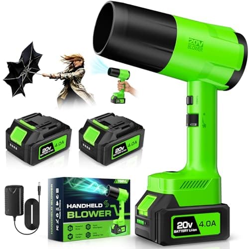 Leaf Blower Cordless, Snow Blower, Handheld Leaf Blower with 2 X 4.0Ah Battery and Charger, 6 Speed Modes, Lightweight Blowers for Snow, Lawn Care, Patio, Yard, Blowing Dust, Leaves