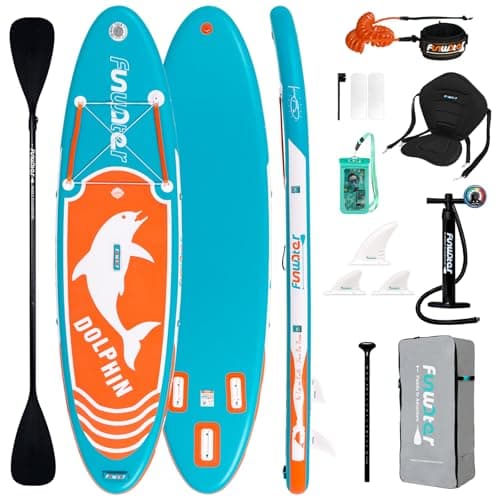 FunWater Inflatable Stand Up Paddle Boards Ultra-Light SUP Wide Stable Design Non-Slip Comfort Deck for Youth & Adults with Premium SUP Board Paddle Accessories