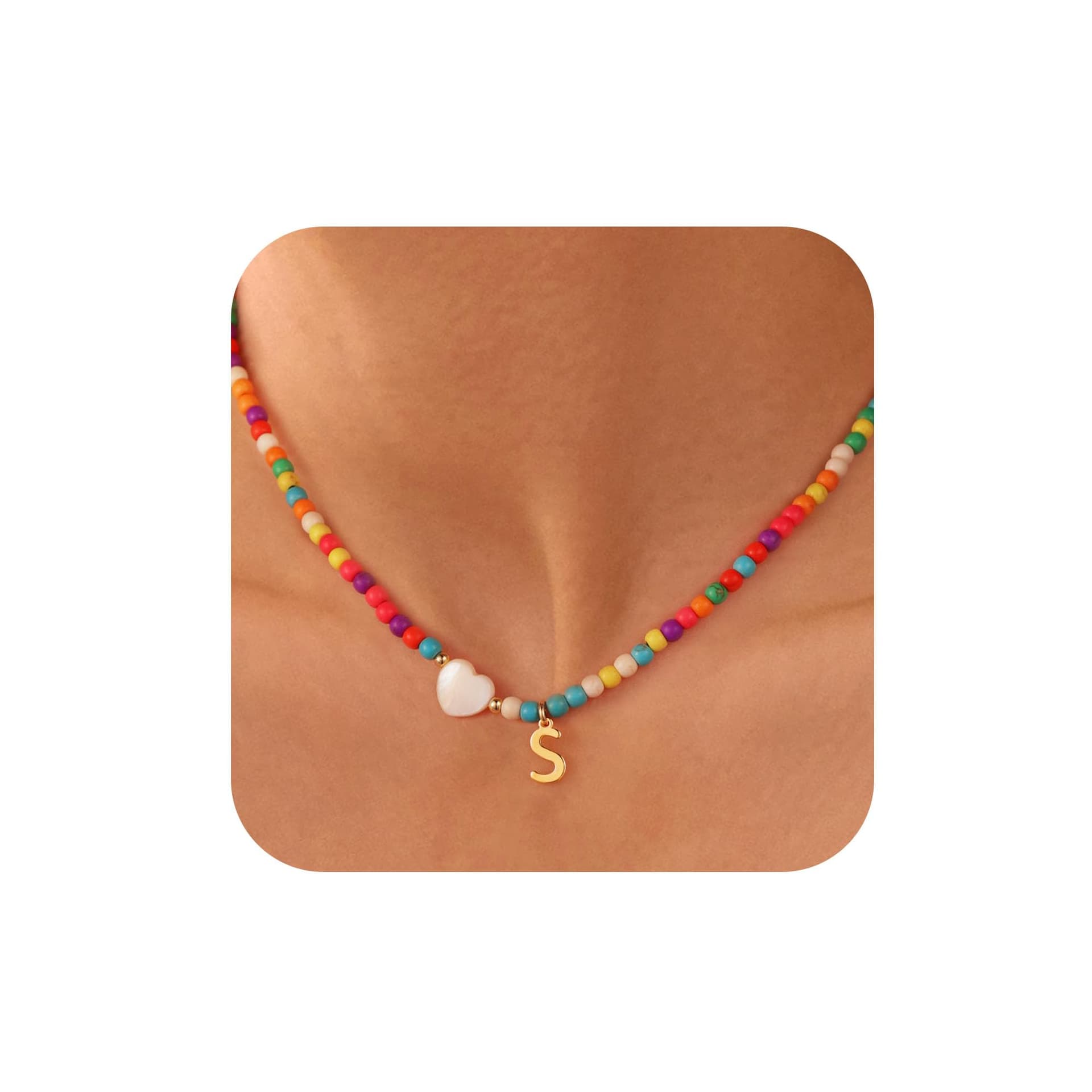 Ursteel Colorful Initial Necklaces for Women - Teen Girl Gifts Trendy Stuff