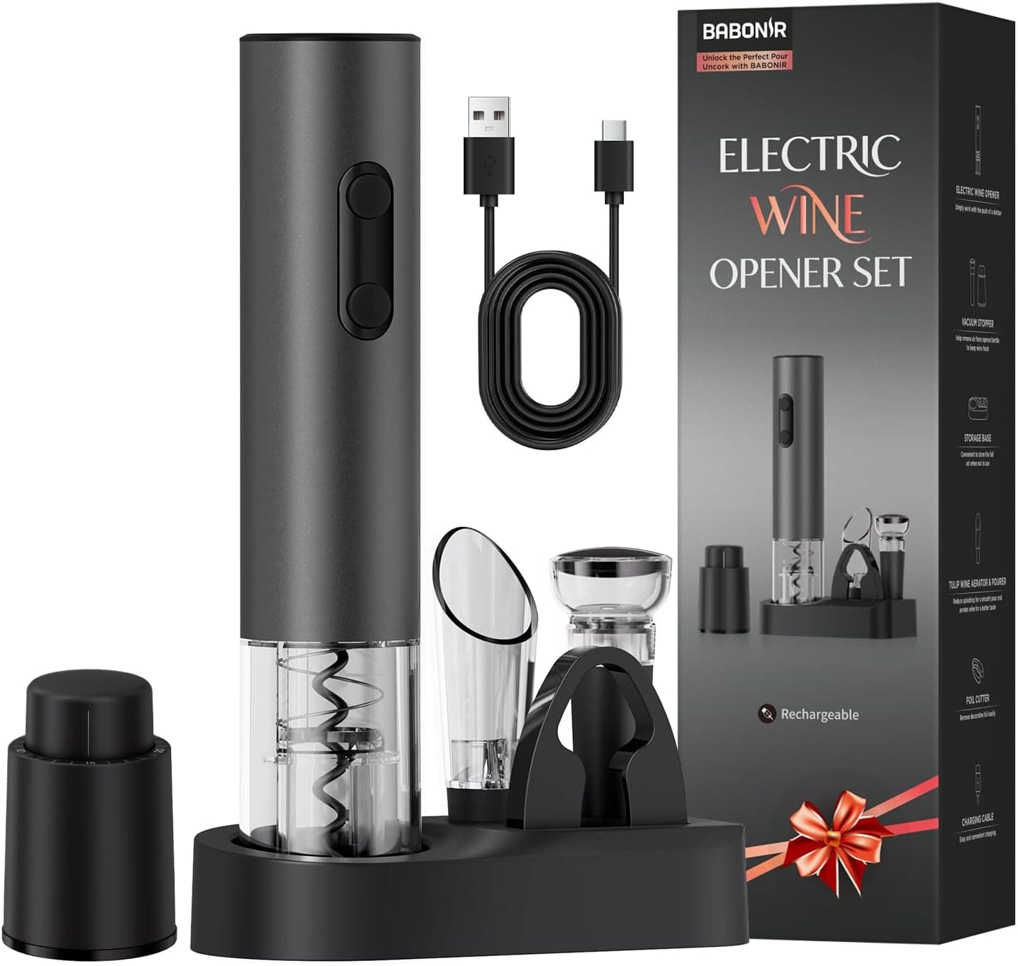 BABONIR Electric Wine Opener Rechargeable