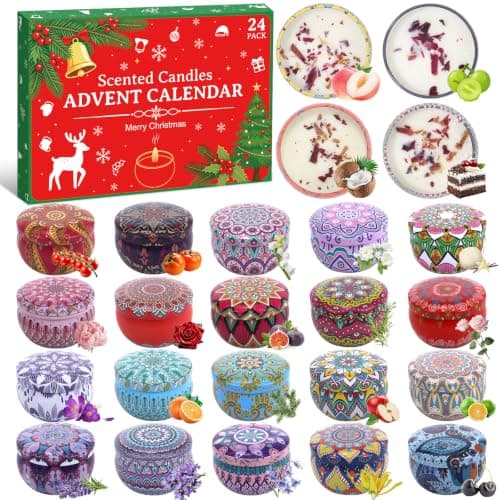 Advent Calendar 2026 for Adults – 24 Day Scented Candle Countdown Calendar | 100% Natural Soy Wax, Christmas Holiday Gift for Mom Wife Grandma Teens, Relaxation & Stress Relief Home Decor — image 1