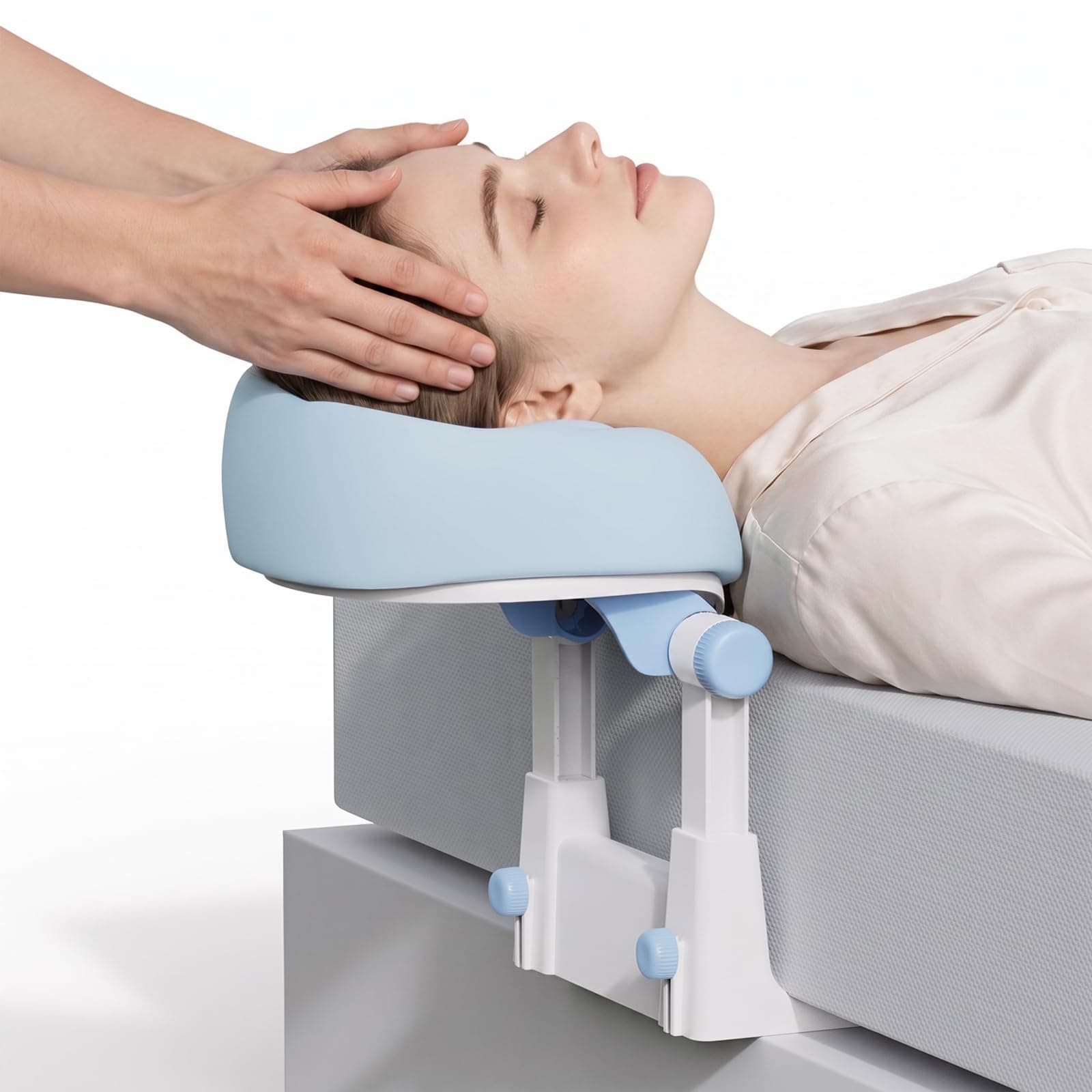 Massage Headrest for Bed, Portable Massage Head Holder, Adjustable U-Shaped Face Cradle with Silicone Cushion, Foldable Support, Face Down Pillow for Home Massage, Spa, Facial Care & Lash Extension