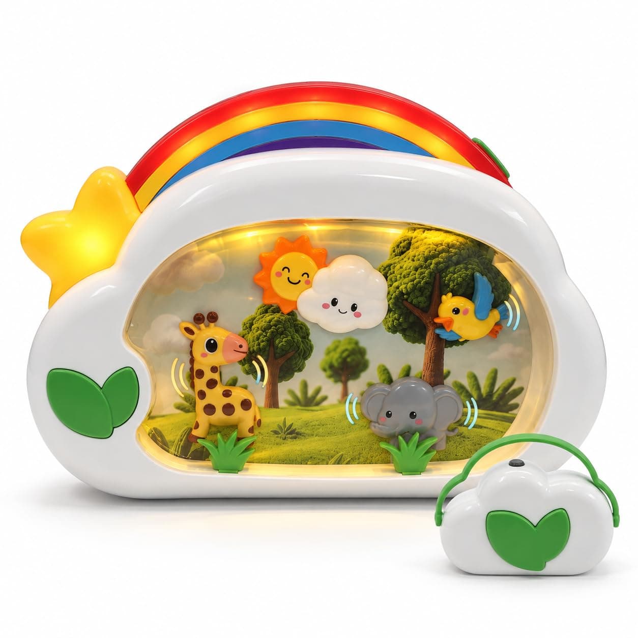 Baby Sleep Soother, USB-C Rechargeable Musical Crib Toy and Sound Machine with Lights for 0-12 Months Infant Toddler, Tummy Time Infant Toys, Birthday Gifts for Newborn 0-3 Years