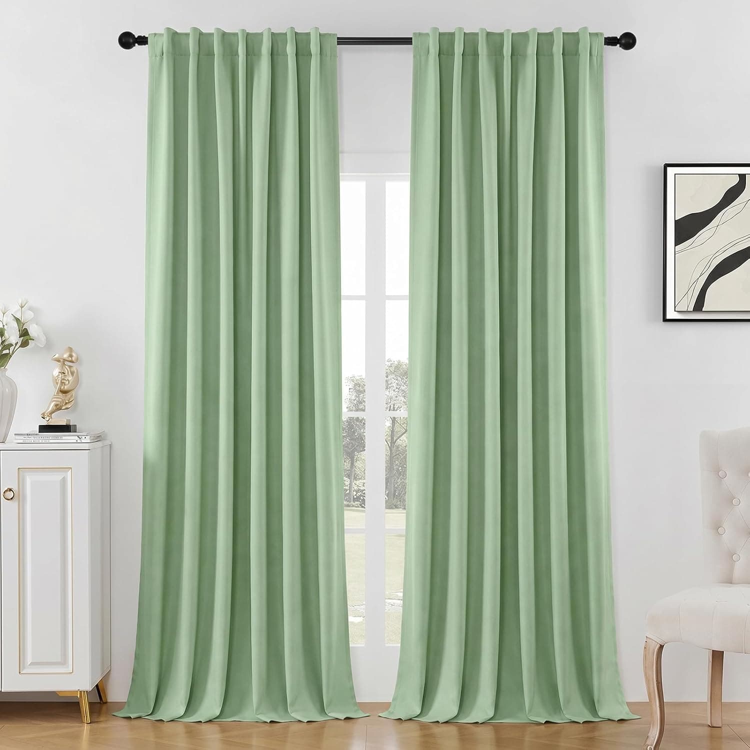 JOYDECO 100% Blackout Curtains Set