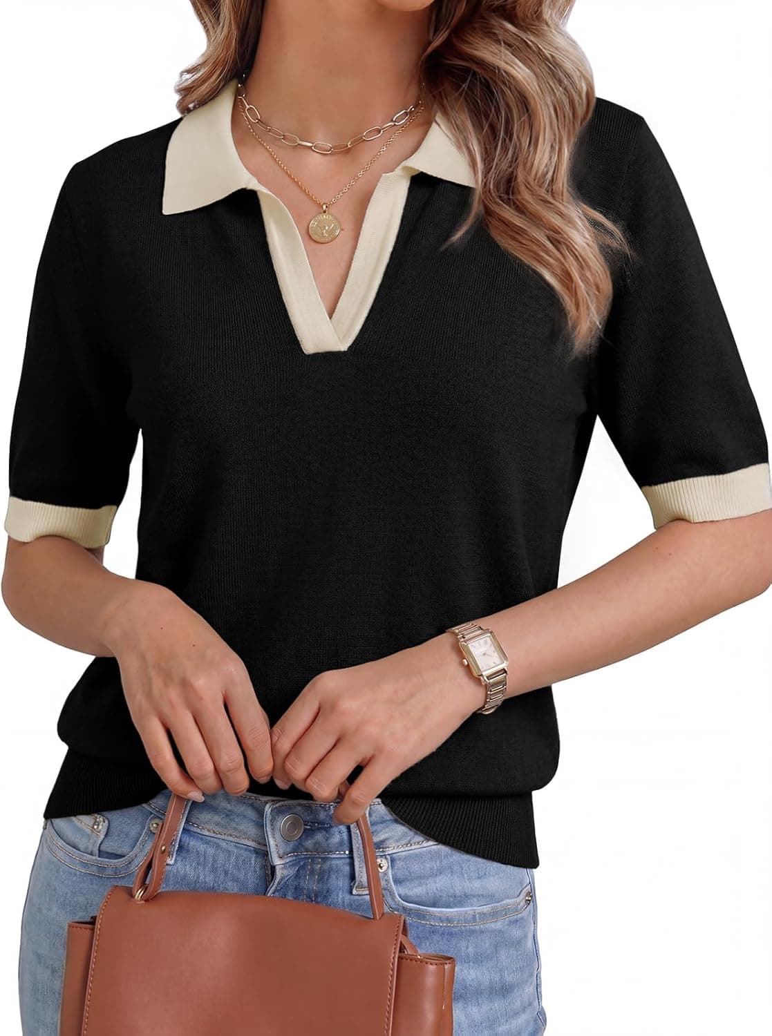 GKBK Women Short Sleeve Sweater