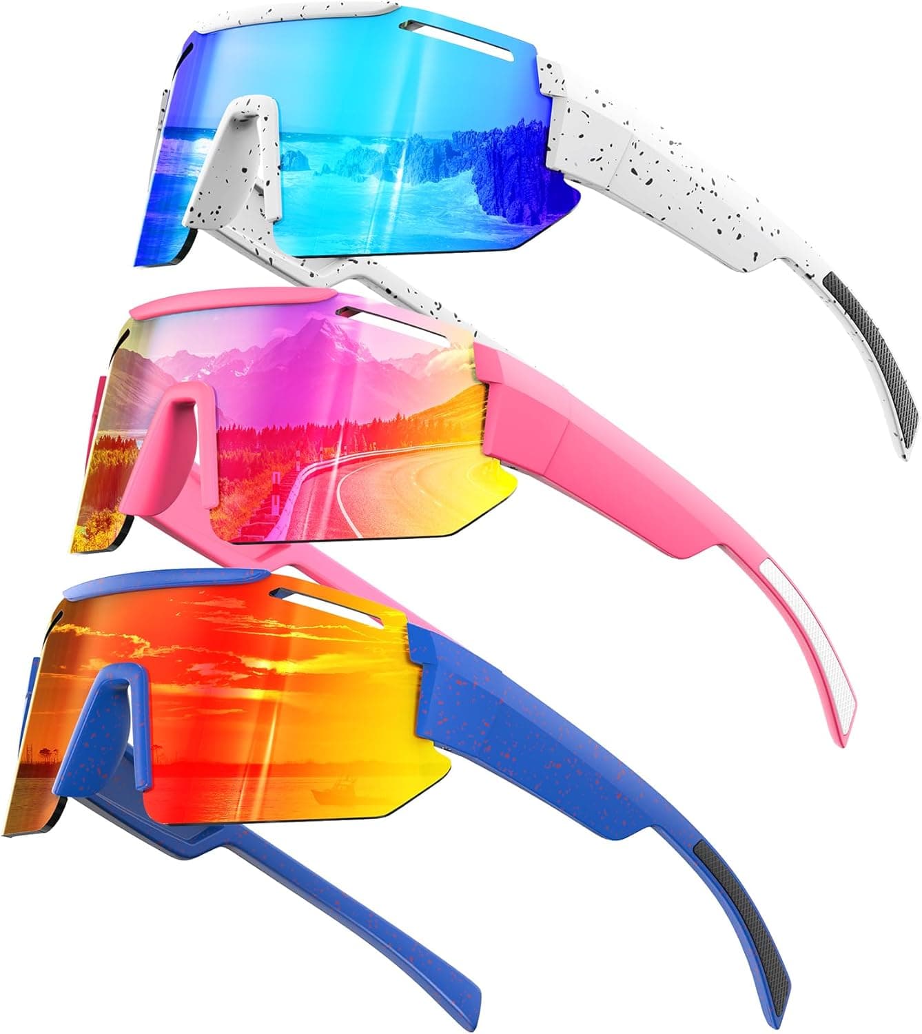 KALIYADI 2 or 3 Pack Baseball Sunglasses