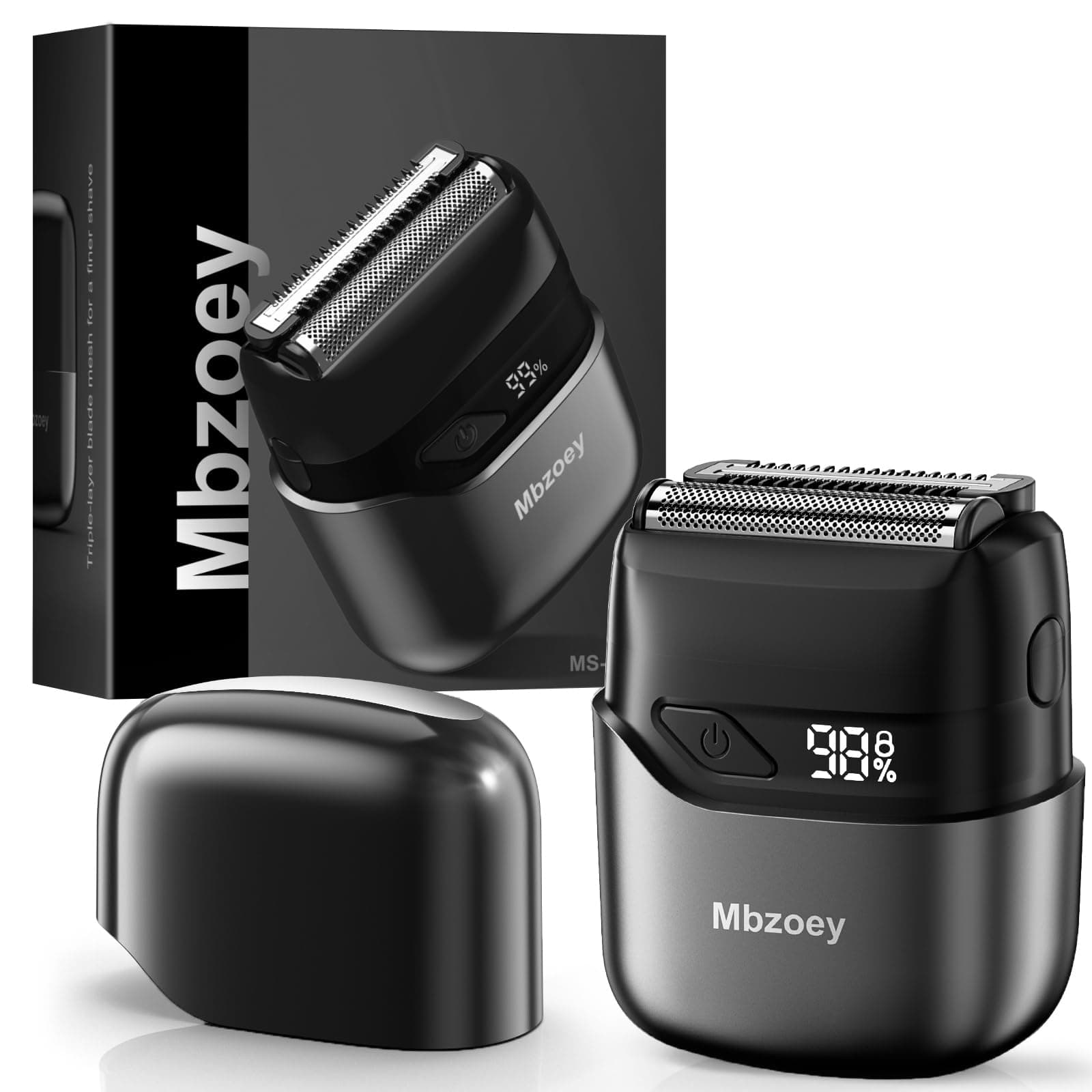 Mbzoey Electric Foil Shavers for Men: IPX7 Waterproof - Magnetic Cover