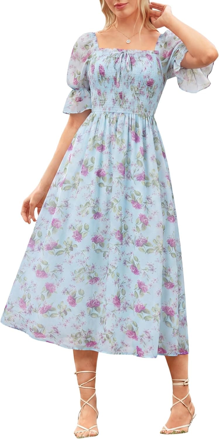 SCARLET DARKNESS Womens Summer Floral Dress
