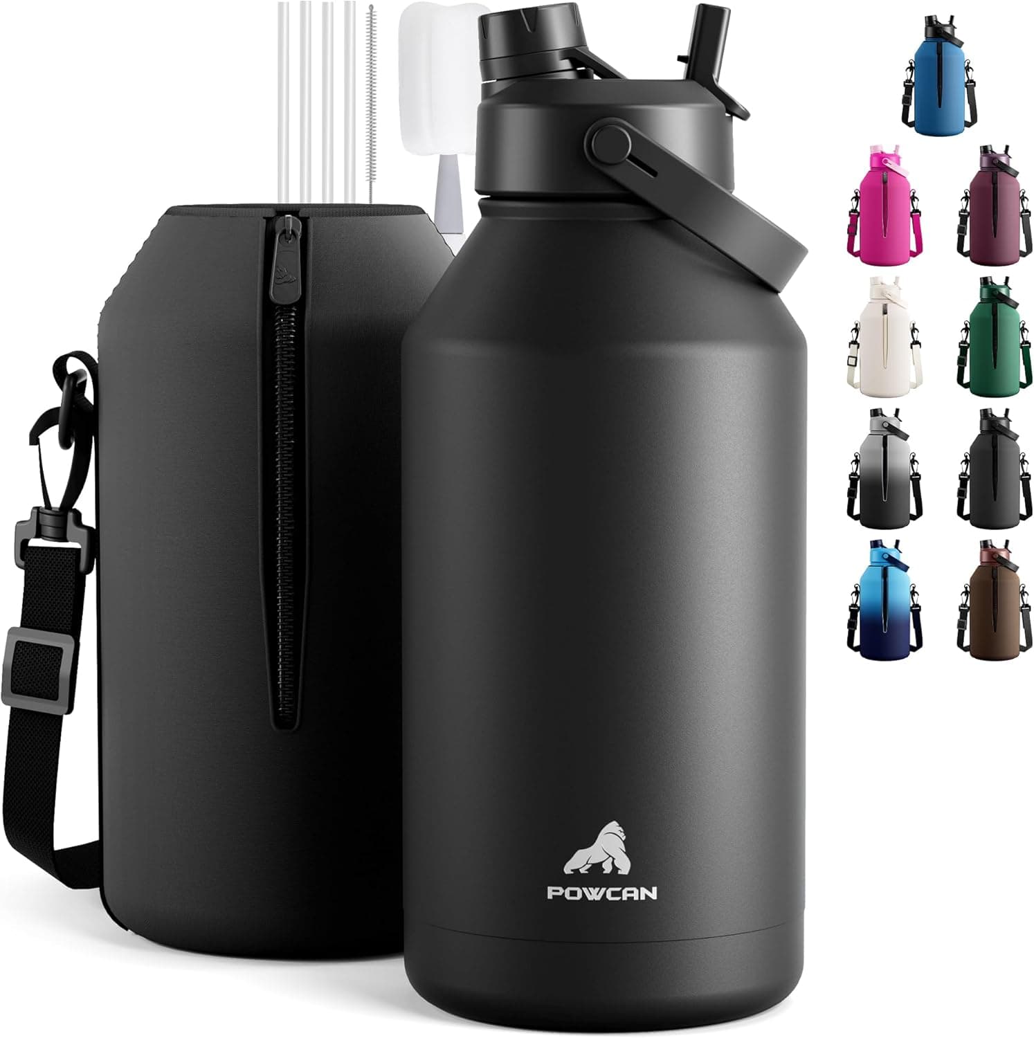 POWCAN 64 Oz Insulated Water Bottle Set