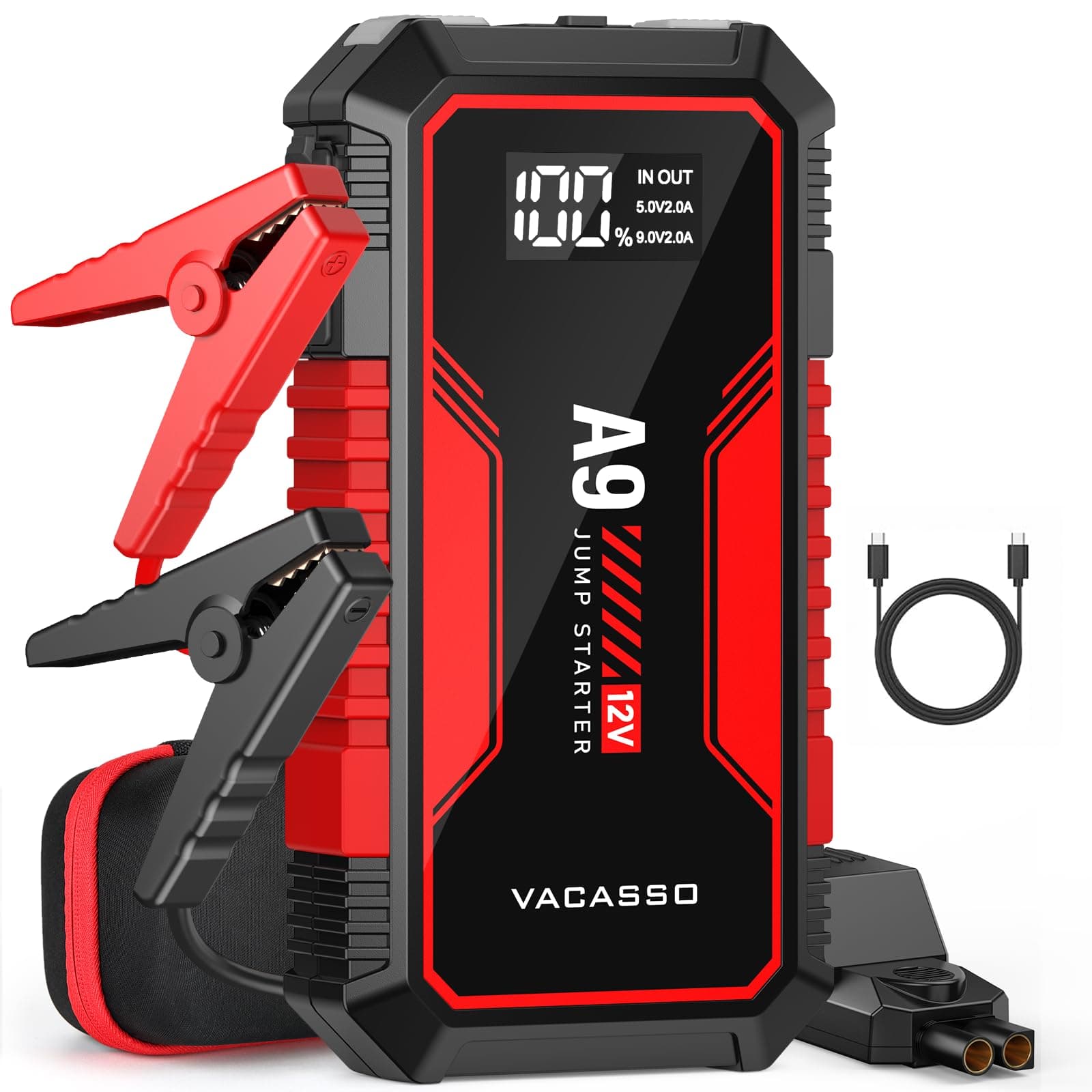Jump Starter A9 12V 4000A Portable Jumper Starter Red