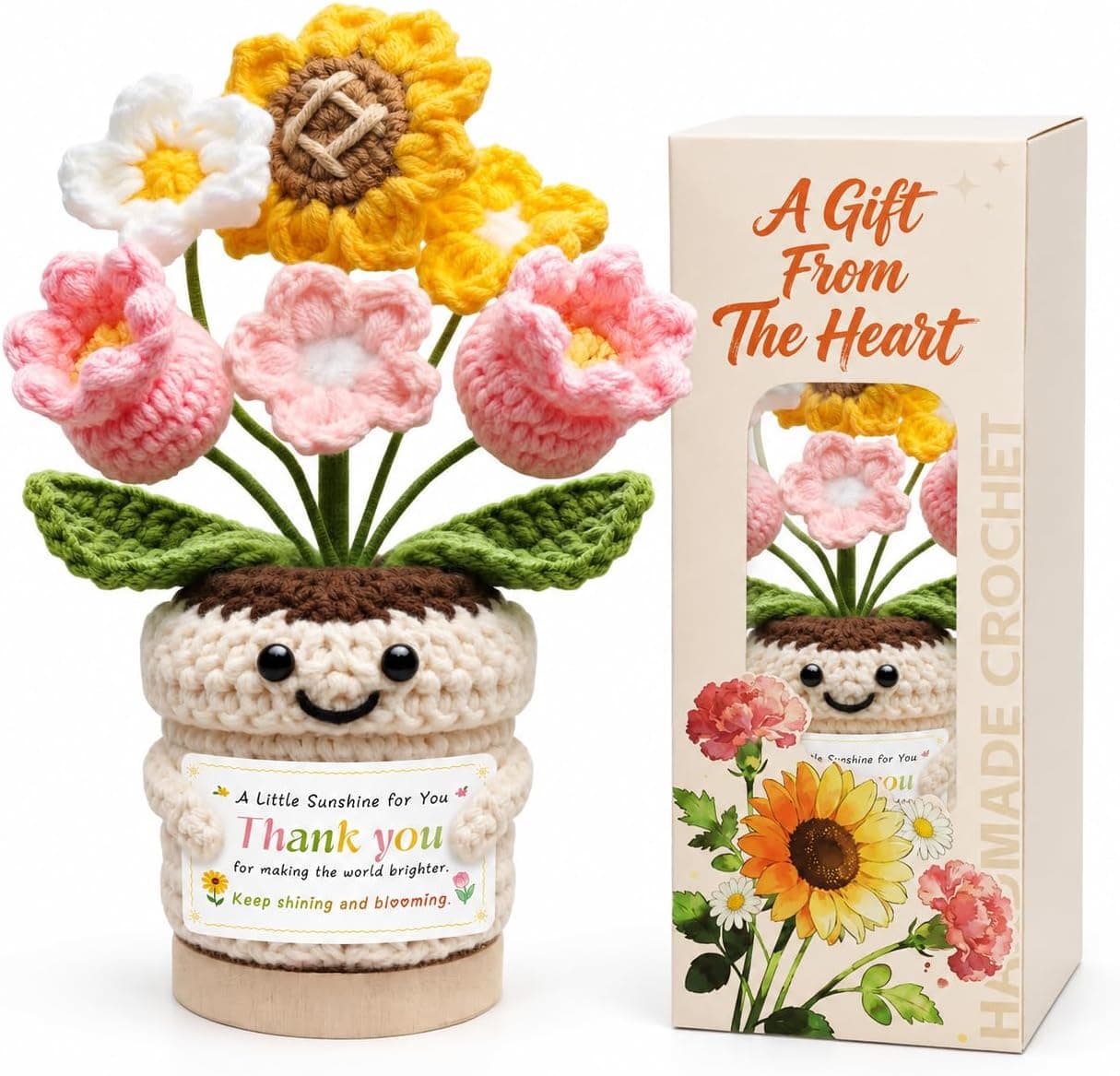 KIDHABE Handmade Crochet Flower Gift