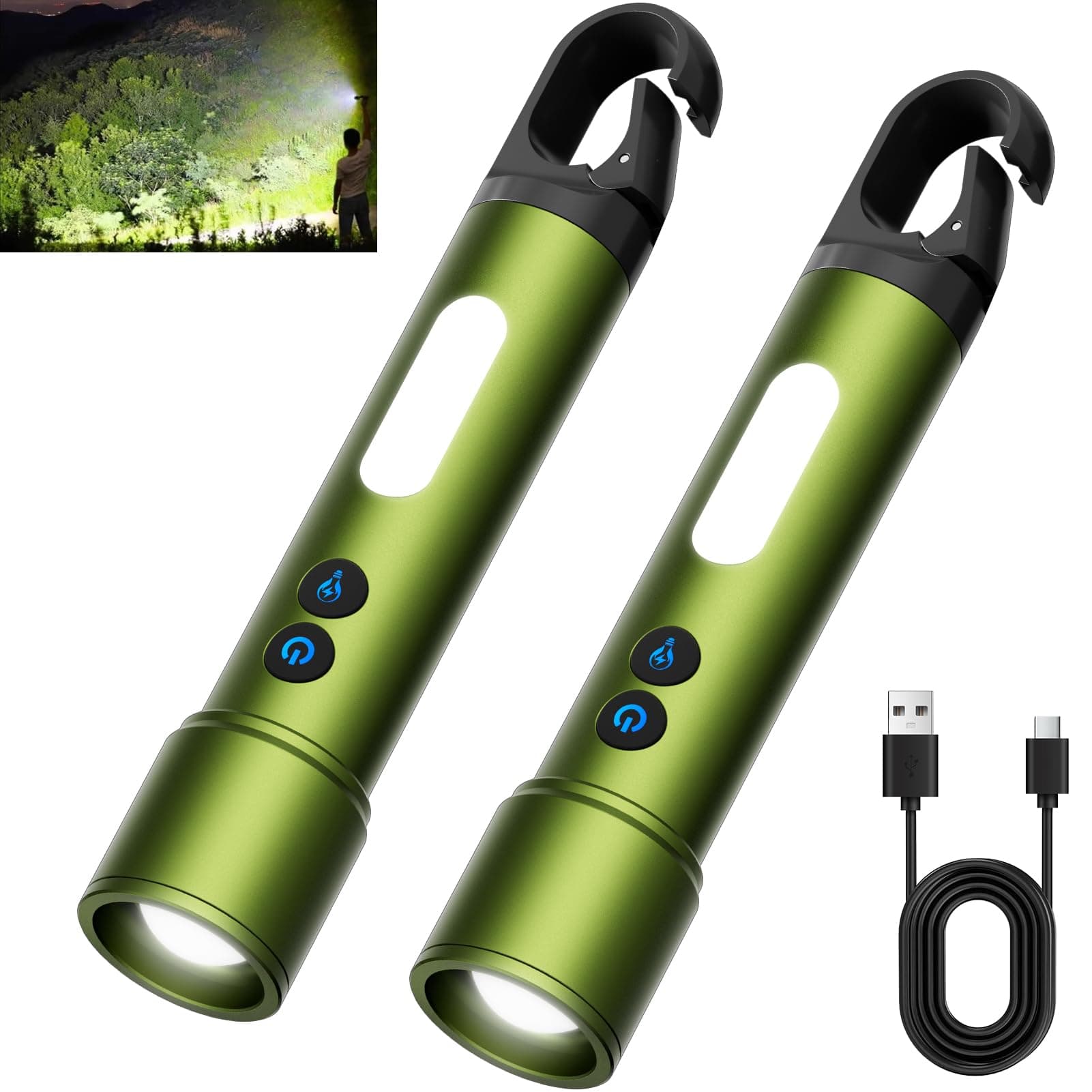 backagain LED Flashlight Rechargeable,High Lumens Super Bright Flash Light