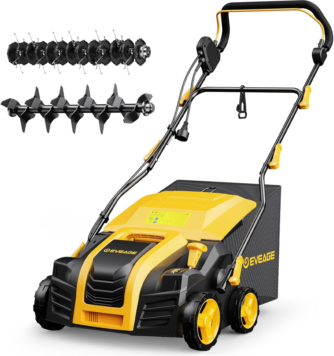 EVEAGE 16 Inch 2-in-1 Electric Dethatcher and Scarifier