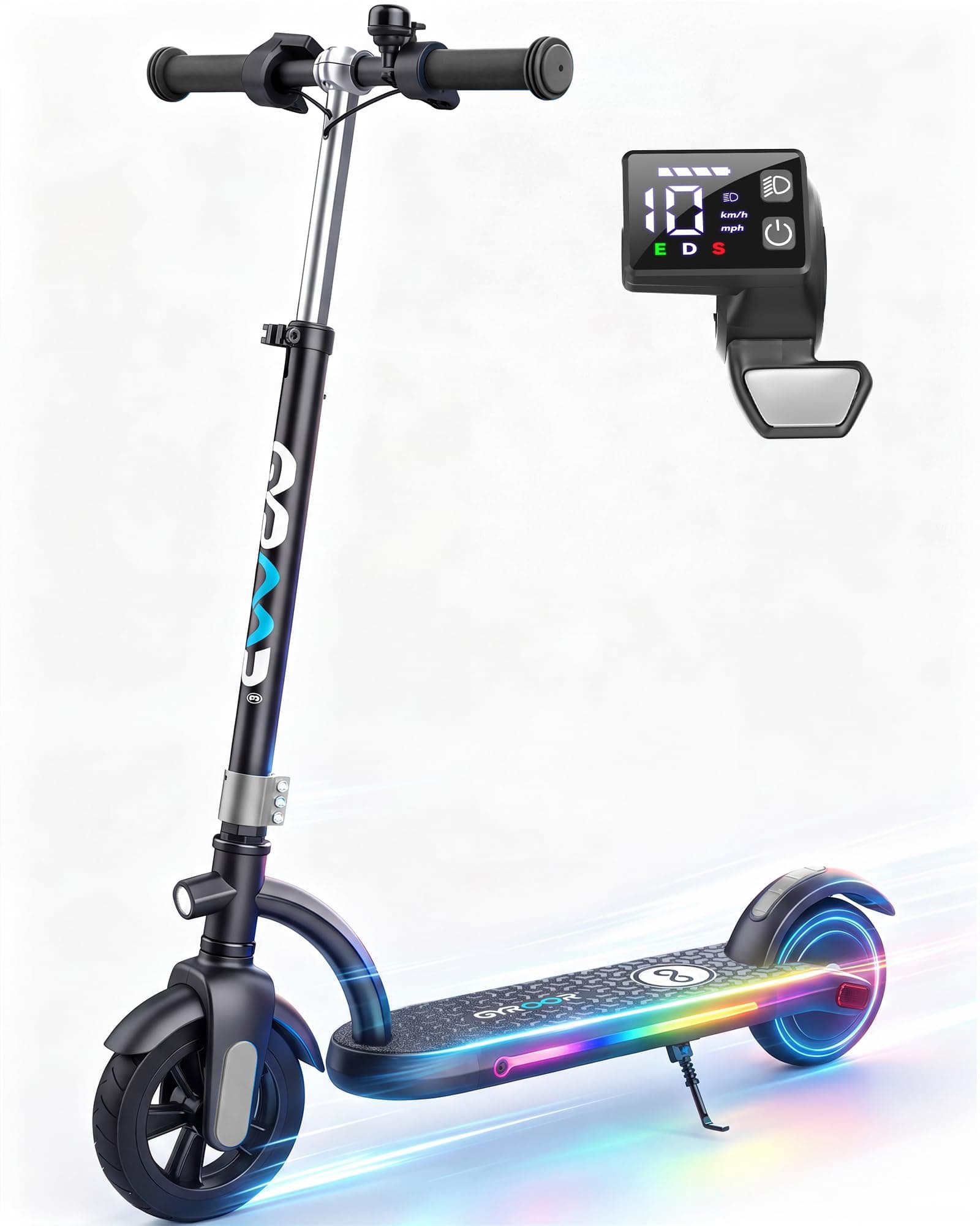 Gyroor H40 Kids Electric Scooter 180W 10MPH LED Lights Ages 6-12
