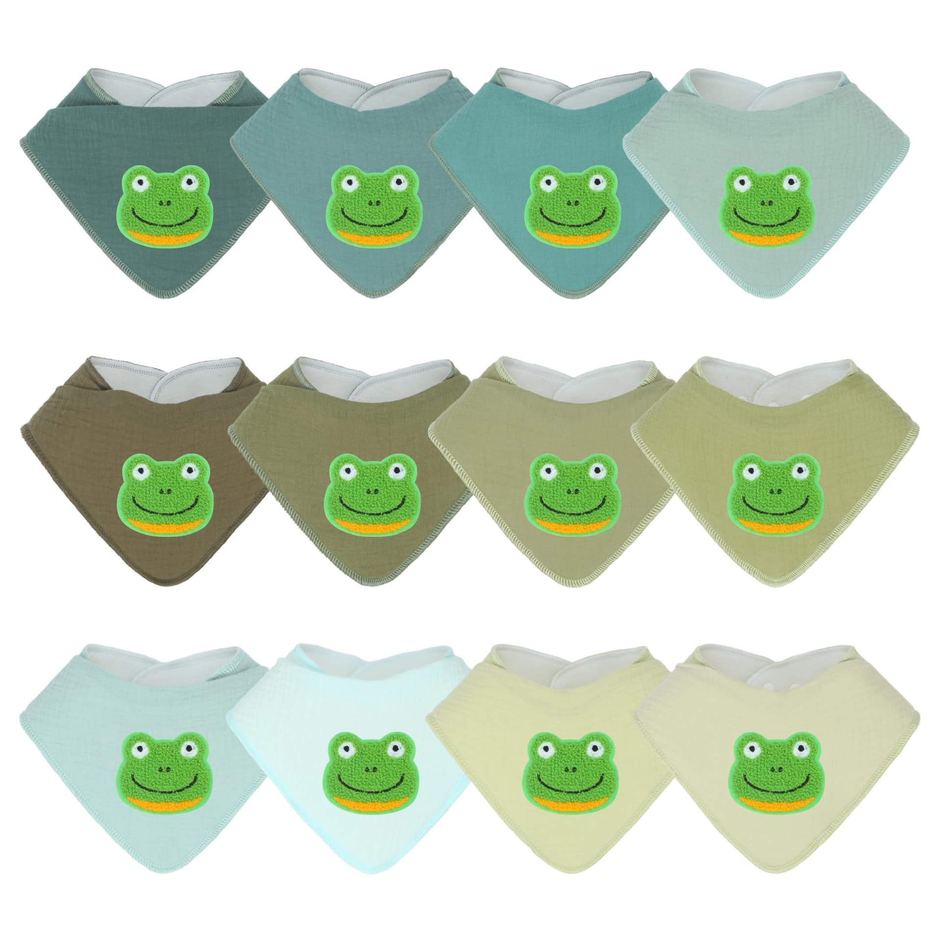 Muslin Baby Bibs 12 Pack, Baby Bandana Drool Bibs for Unisex Boys Girls, Soft Absorbent for Teething & Drooling