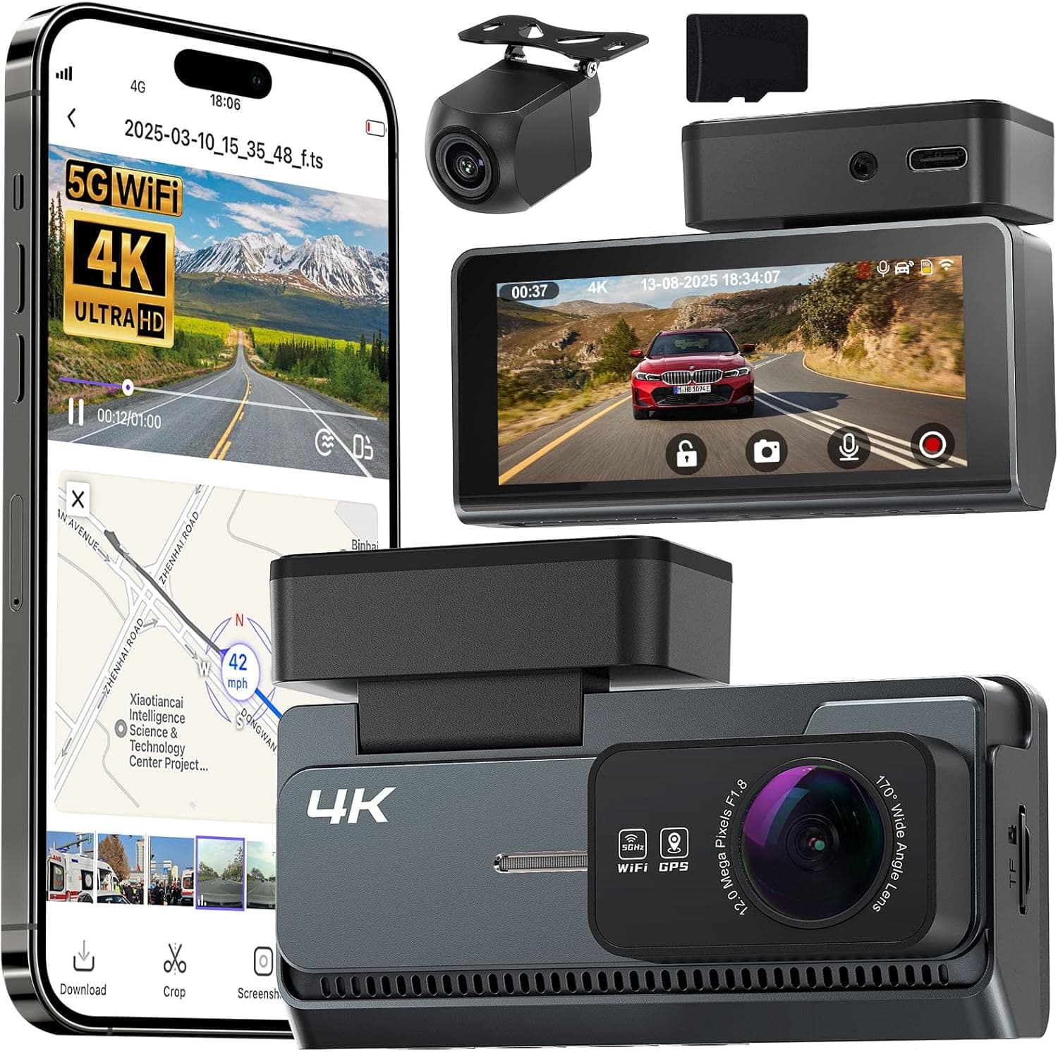 YONVIM 4K+2K Dash Cam