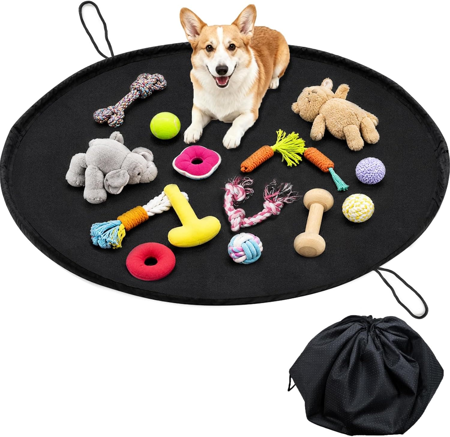 SZEE Dog Toy Storage Bag and Reusable Play Pad