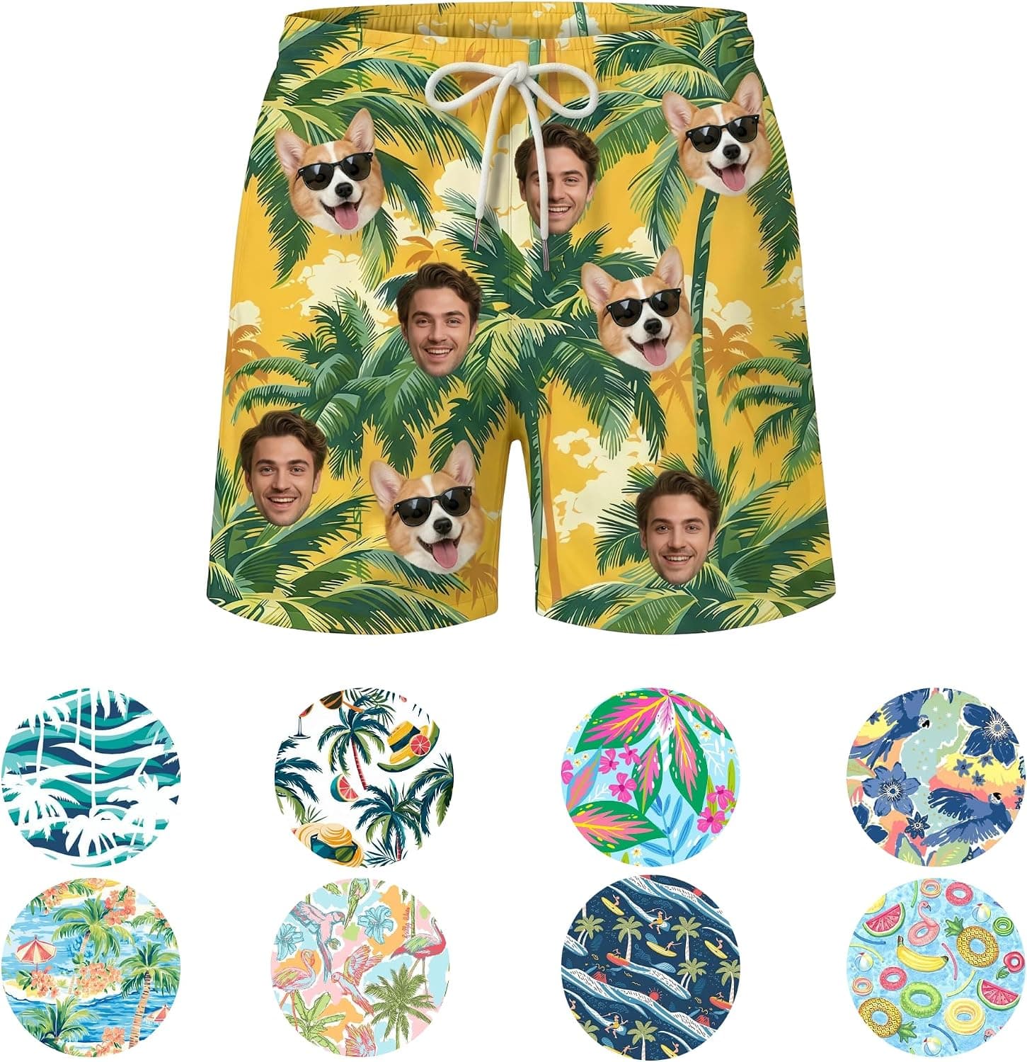 VKPOYNRO Personalized Photo Mens Swim Trunks
