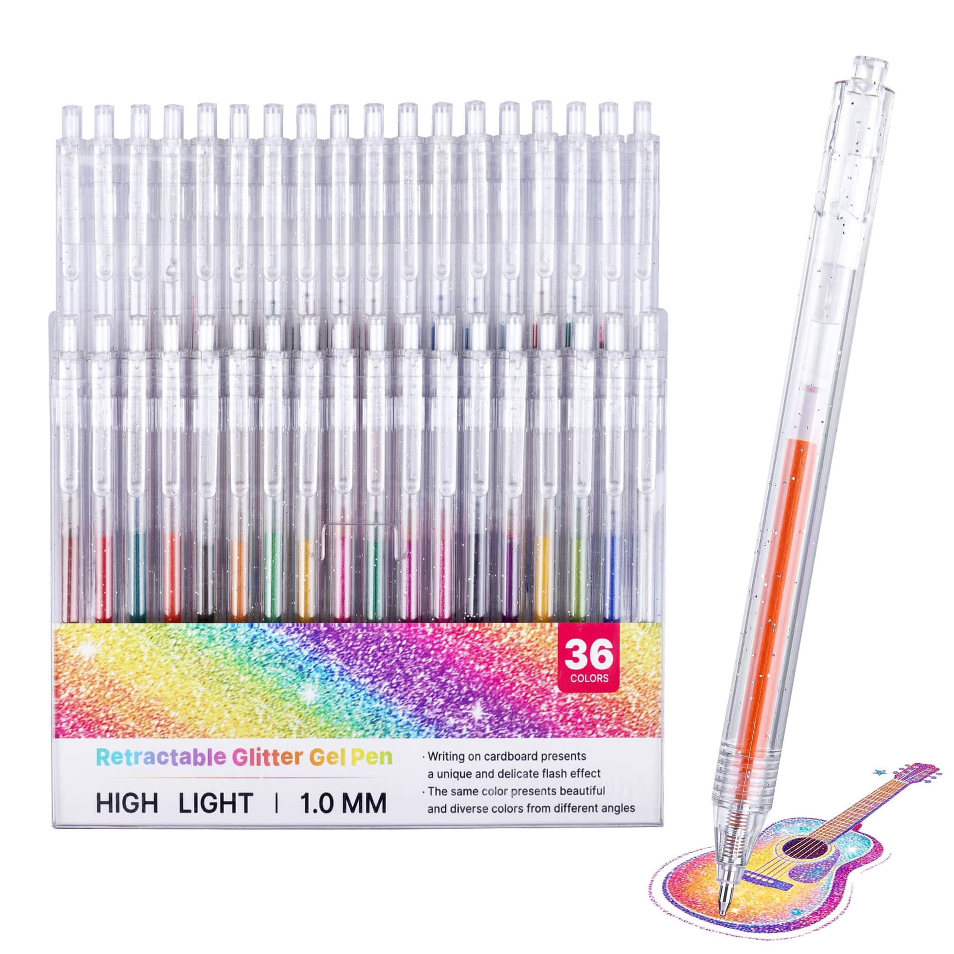 36 Colors Click Glitter Gel Pens for Coloring