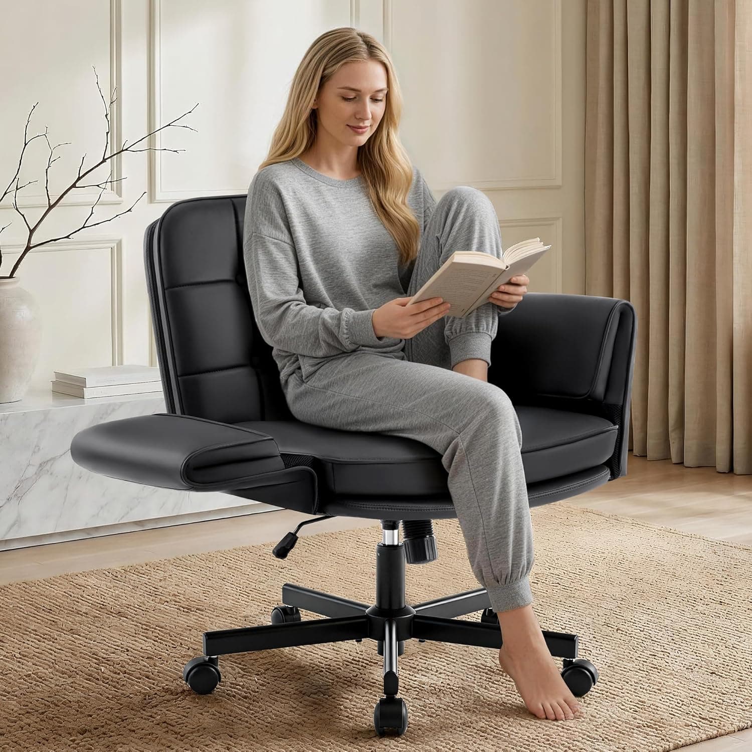 HAYELF Criss Cross Chair with Wheels