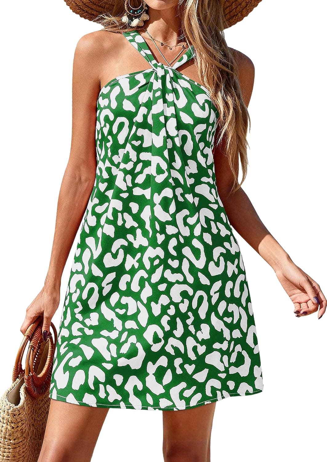 PRETTYGARDEN Summer Halter Mini Dress