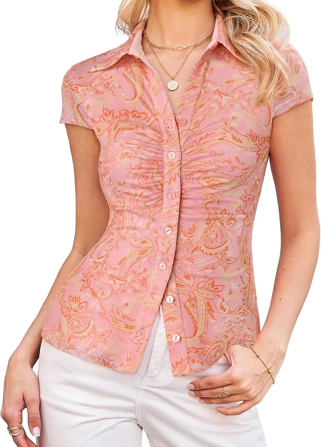 GRACE KARIN Mesh Boho Tops