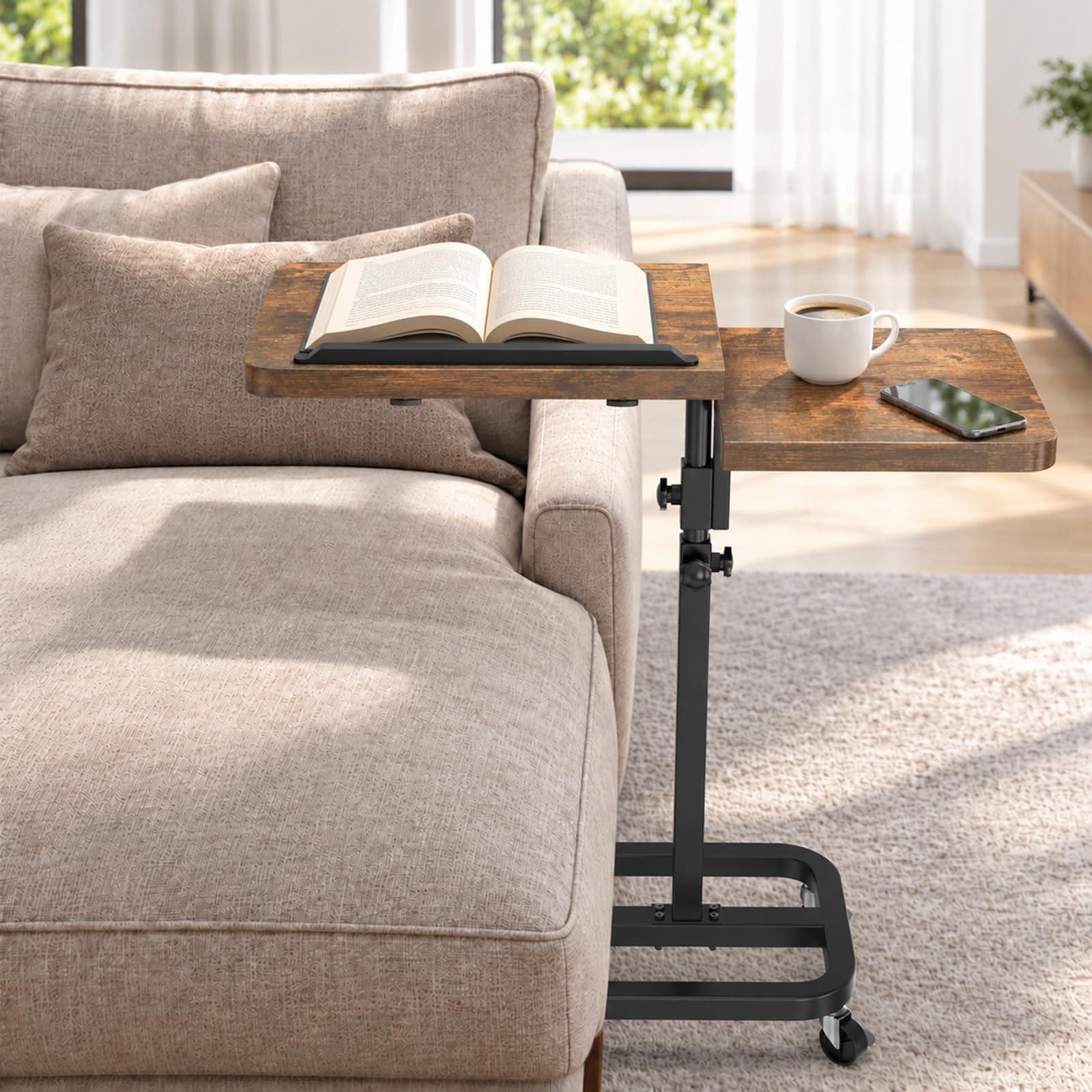 2026 Anti-Wobble Modern Rolling Portable Laptop Table with Lockable Wheels