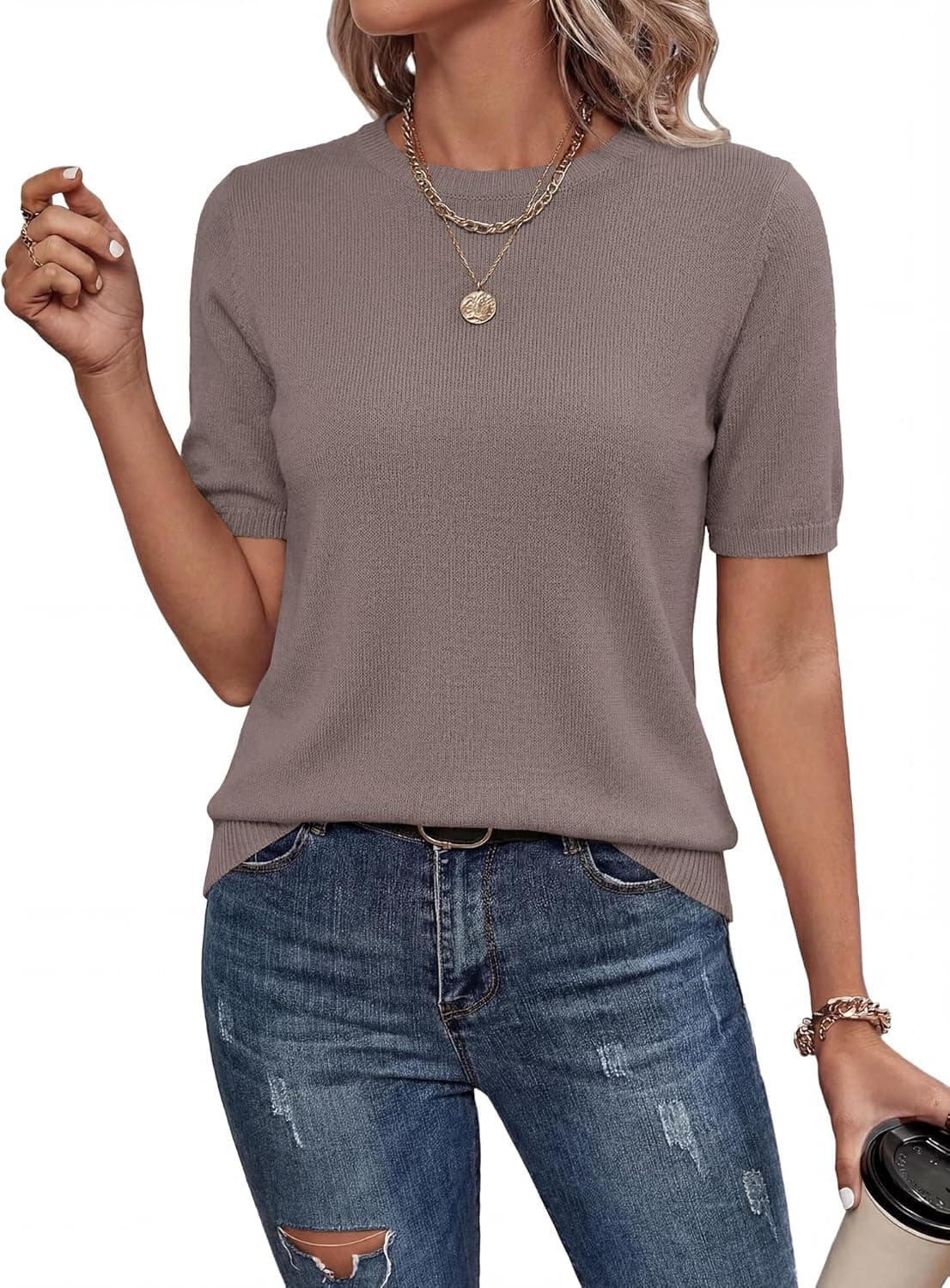 BTFBM Women Short Sleeve Sweater