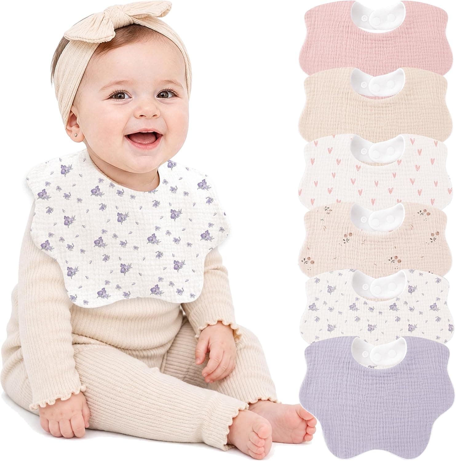 BEARMOSS Muslin Baby Bibs