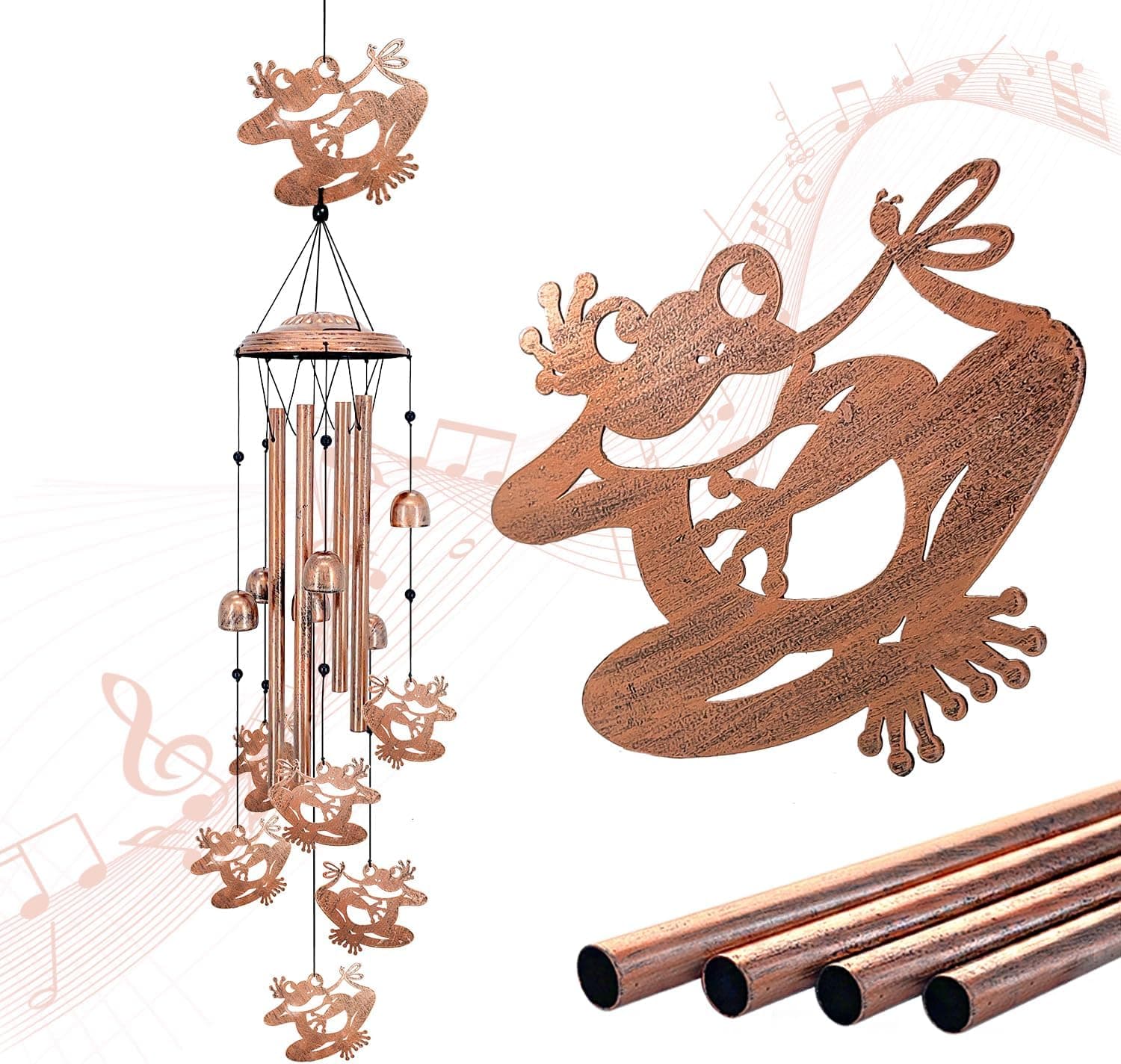 EZTZEN Frog Wind Chimes for Outside