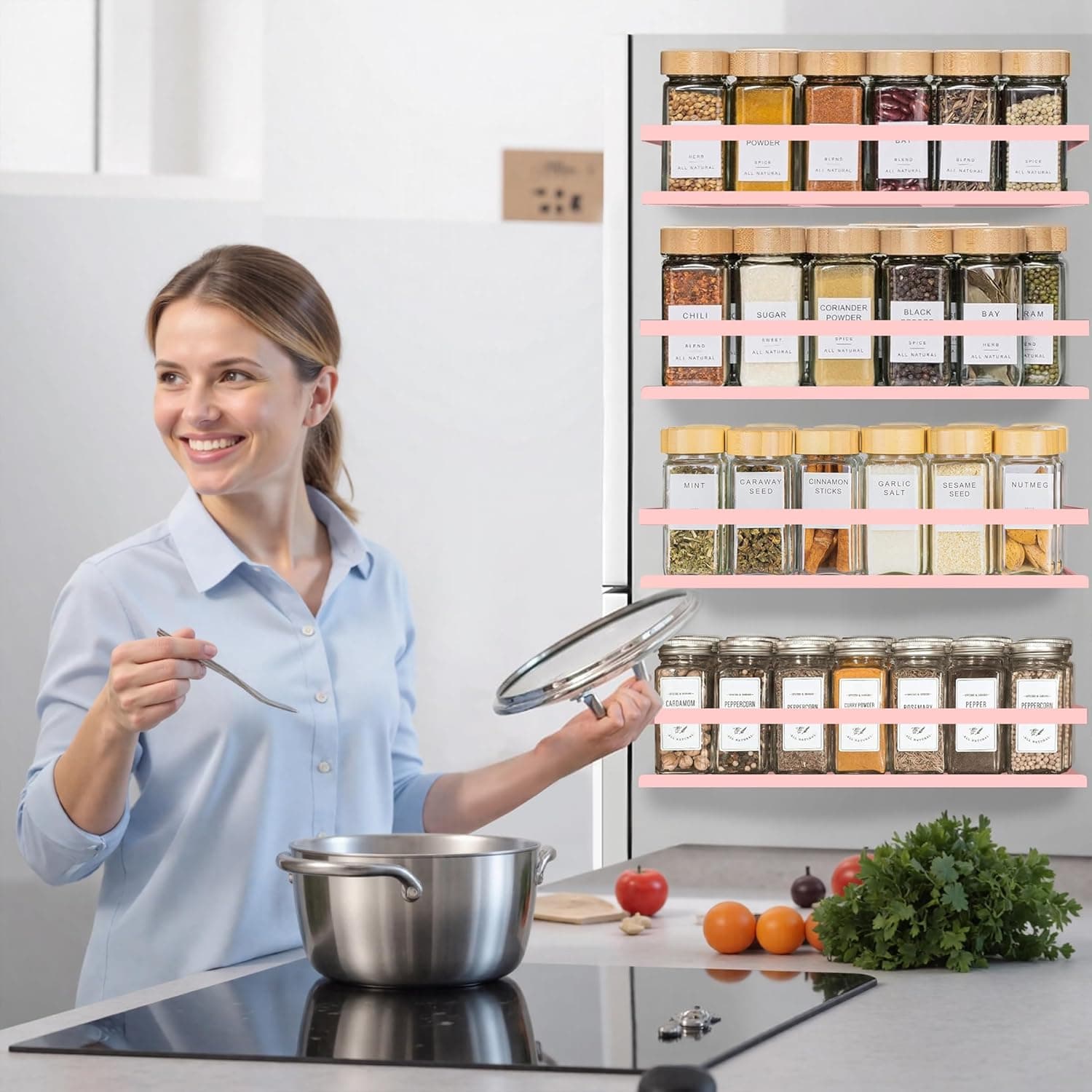 SMRCAD 4pack Magnetic Spice Rack