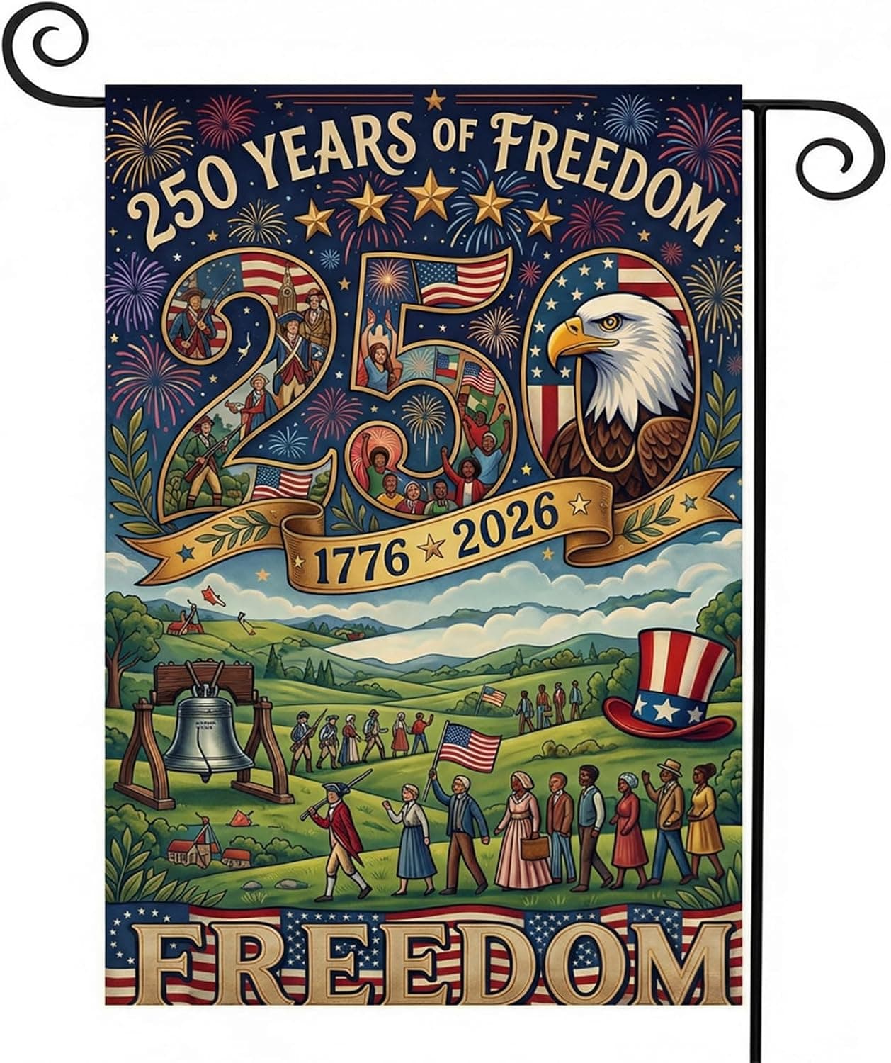 PLANETGREEN 250 Anniversary Usa Garden Flag