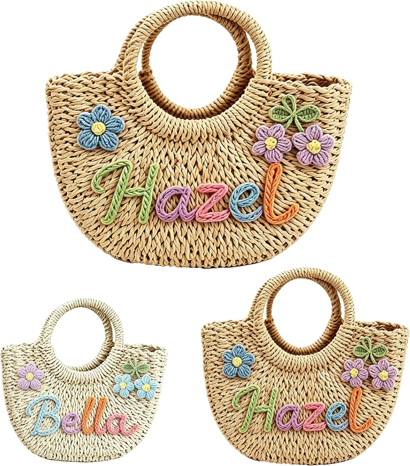 KEQHAULI Custom Straw Beach Bag